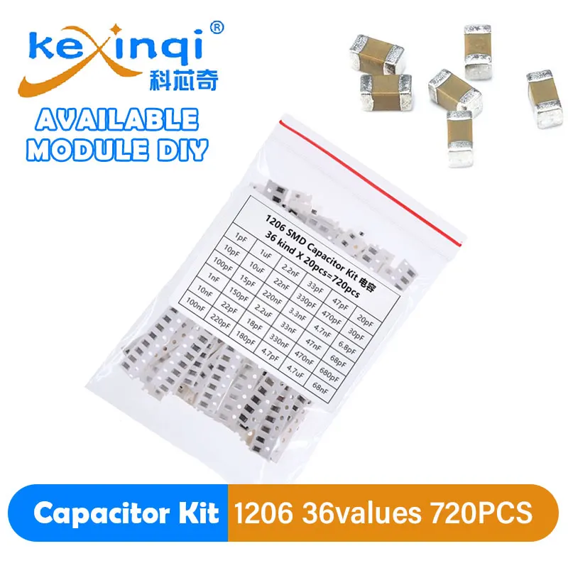 

FreeShipping 0402 SMD Capacitor Assorted Kit ,50values*50pcs=2500pcs 10PF-22UF Samples Kit Electronic DIY Pack Ceramic Capacitor