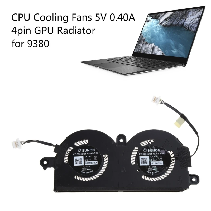 

CPU Cooling Fan Laptop Cooler Portable Heatsink Fan 5V 0.40A 4pin Radiator