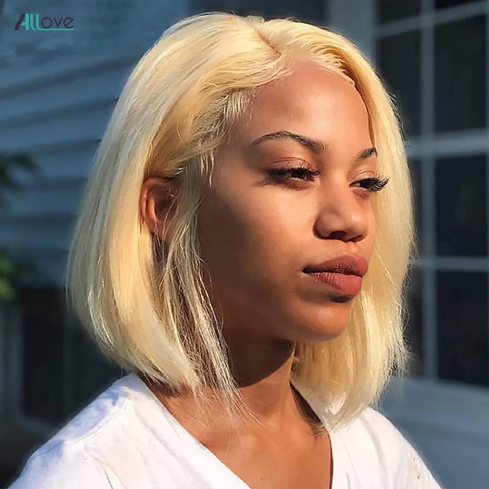 

613 Bob Wig Straight Lace Front Human Hair Wigs Glueless Preplucked HD Transparent Brazilian Short Blonde Bob Wigs For Women