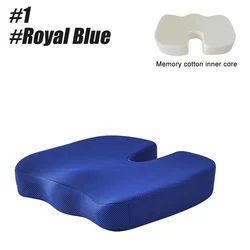 Orthopedic Memory Foam Massage Seat Cushion for Office Chairs and Vehicles (1-Royal Blue)