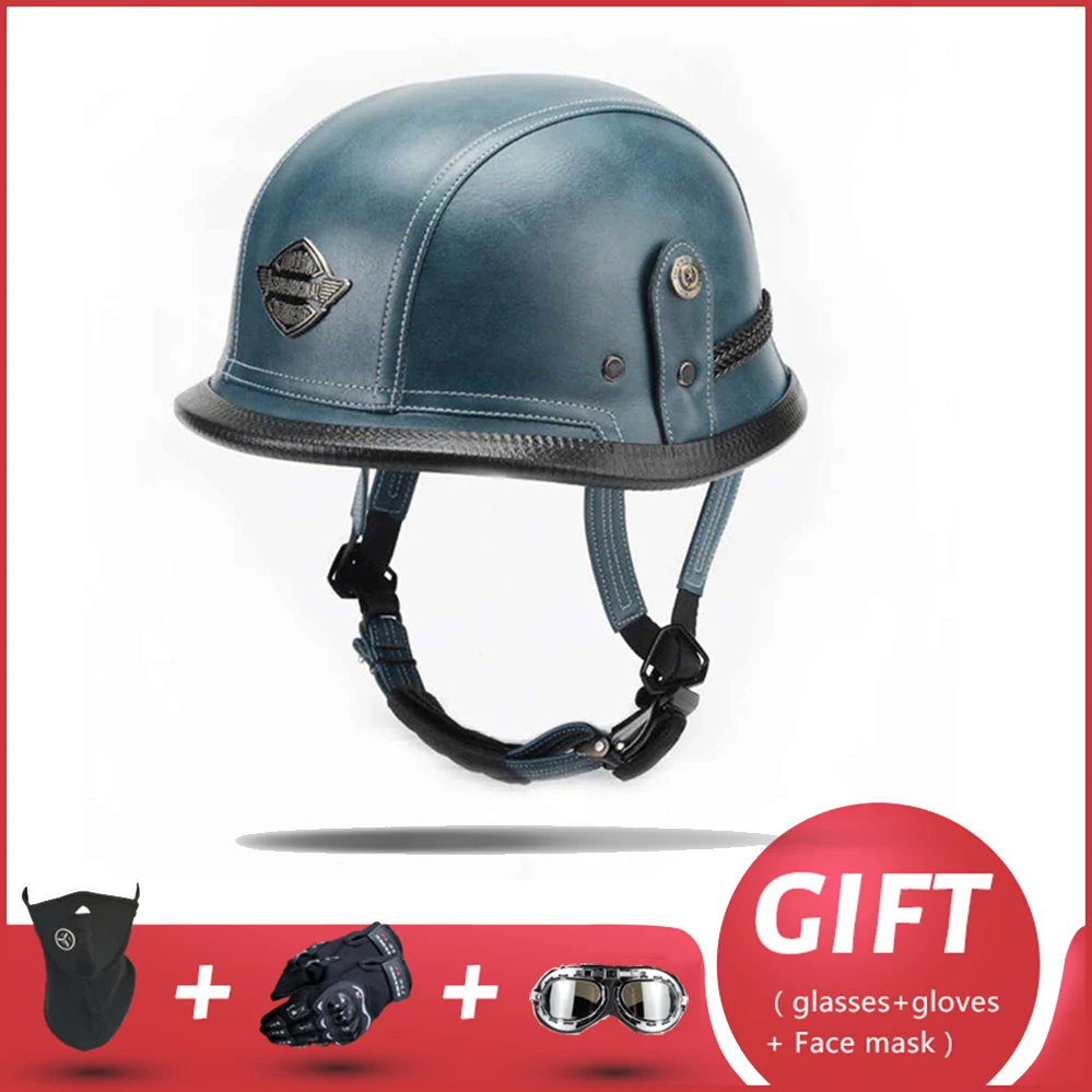 

German WWII Style JYT Vintage Half Face Motorcycle Helmet Personalized Retro Korea Scooter Motorbike Riding Jet Cascos Para Moto