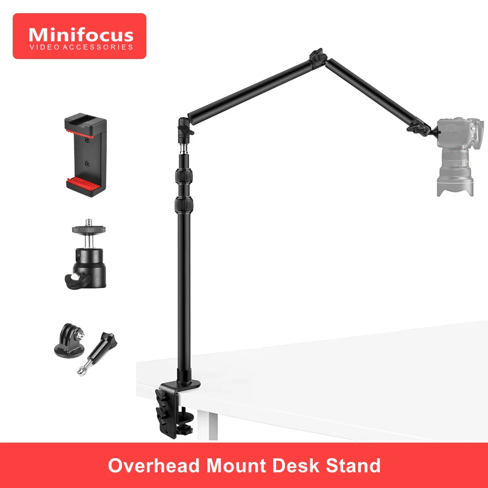 CameraLightMountDeskClampStandwithFlexibleAuxiliaryHoldingArm