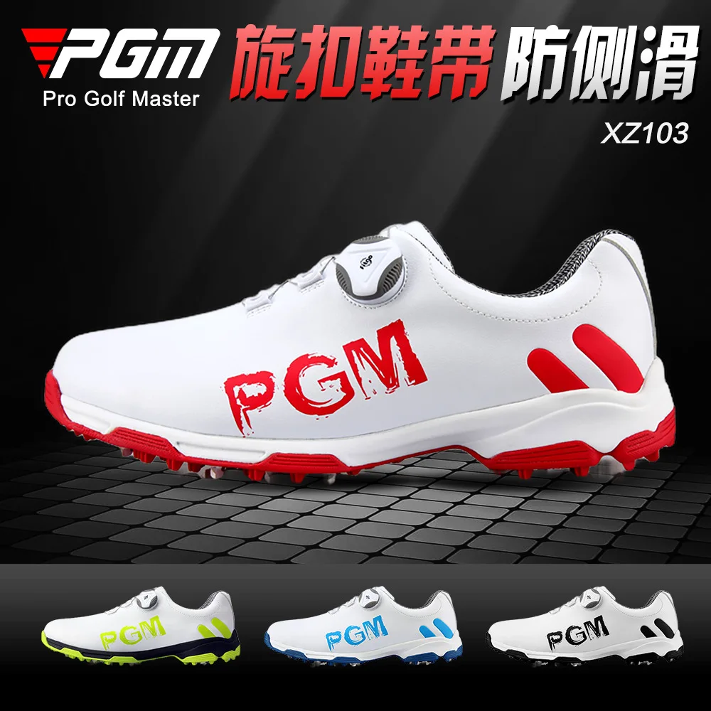 PGM Golf Men's Shoe Rotating Lace Waterproof, Breathable, Non slip Sports Shoe