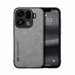 Luxury Leather Texture Shockproof Case with Magnetic Attraction for OPPO Find X9 (Light grey)