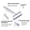 Whityle Metal Safety Razor Classic Wet Shaver Large Handle Beard Carving Razor 06T With 5 Platinum Coated Blade 4