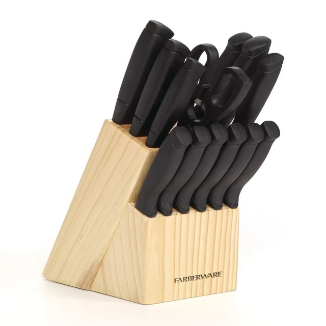 Farberware 22-piece Never Needs Sharpening Knife Block Set