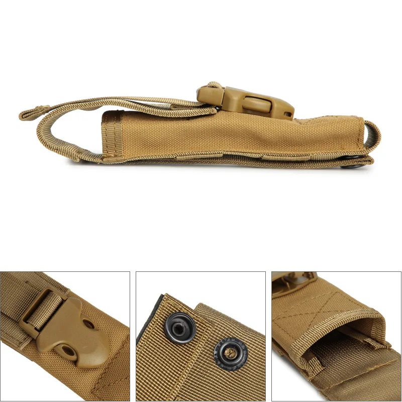Molle Flashlight Pouch Torch Holder Case EDC Tool Waist Bag Outdoor Sport Camping Hiking Hunting Accessories Light Knife Holster flashlight pouch molle pouch
