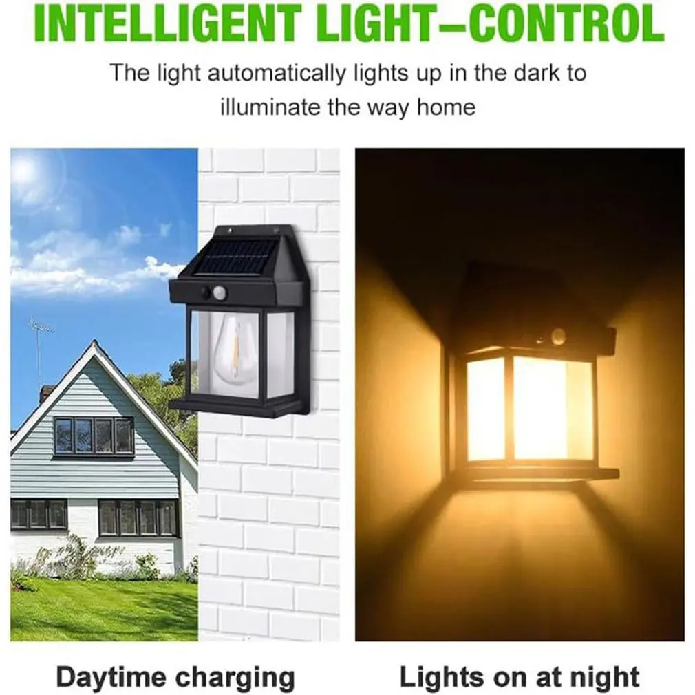

2024 Newest Outdoor Led Solar Wall Light Outdoor Waterproof Tungsten Light Sensor Yard Light Garden Villa Small Night Lighting