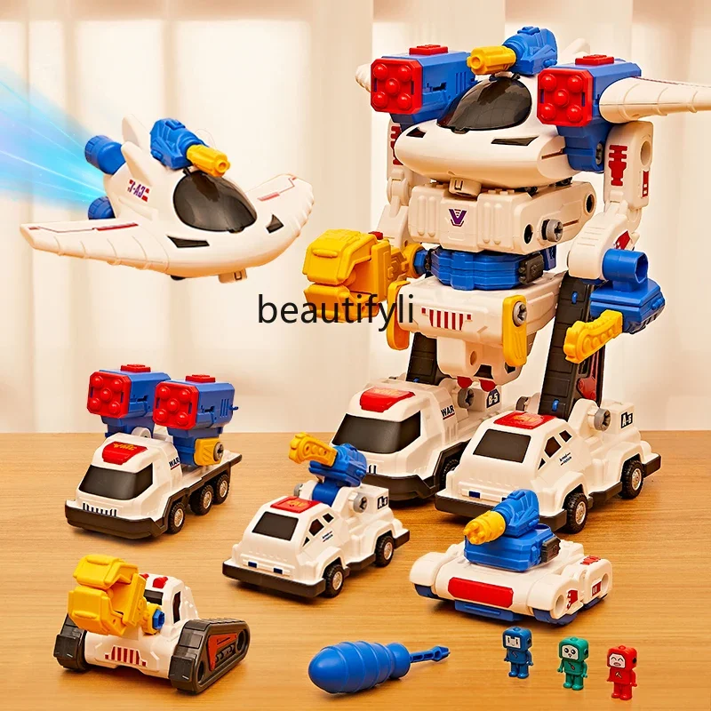 Children's magnetic toy car boy building block assembly joint deformation puzzle birthday gift baby