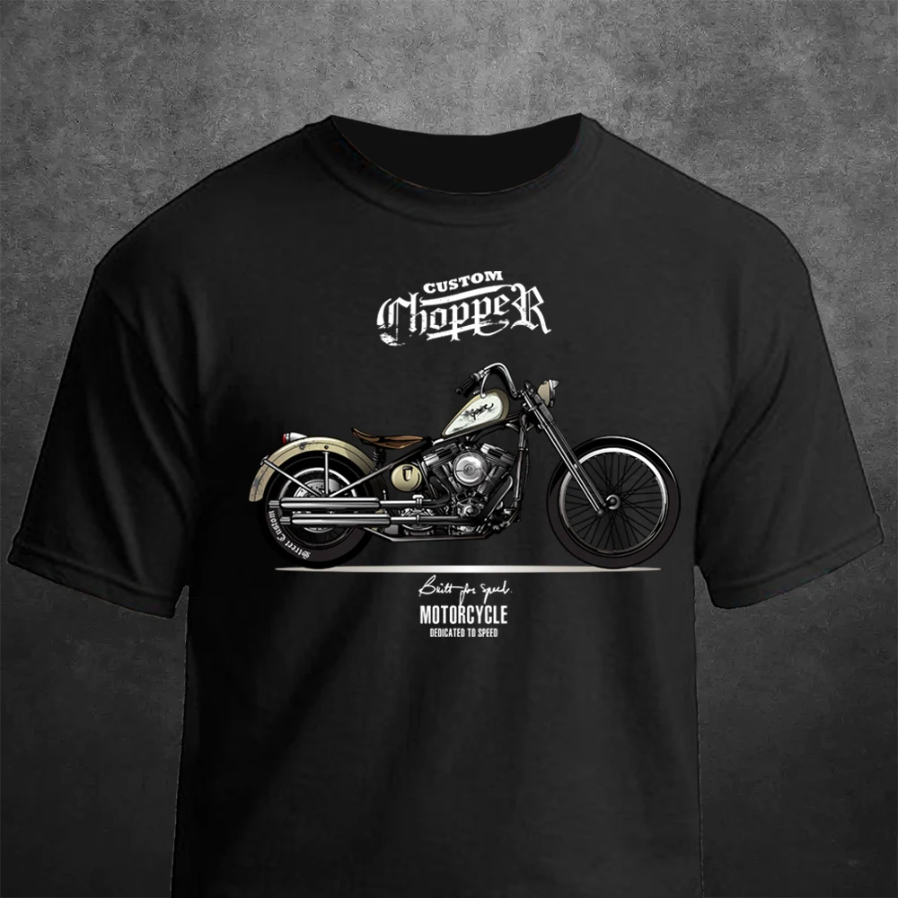 T Shirt Man Motorcycle Motorbike Art Vintage Custom Chopper