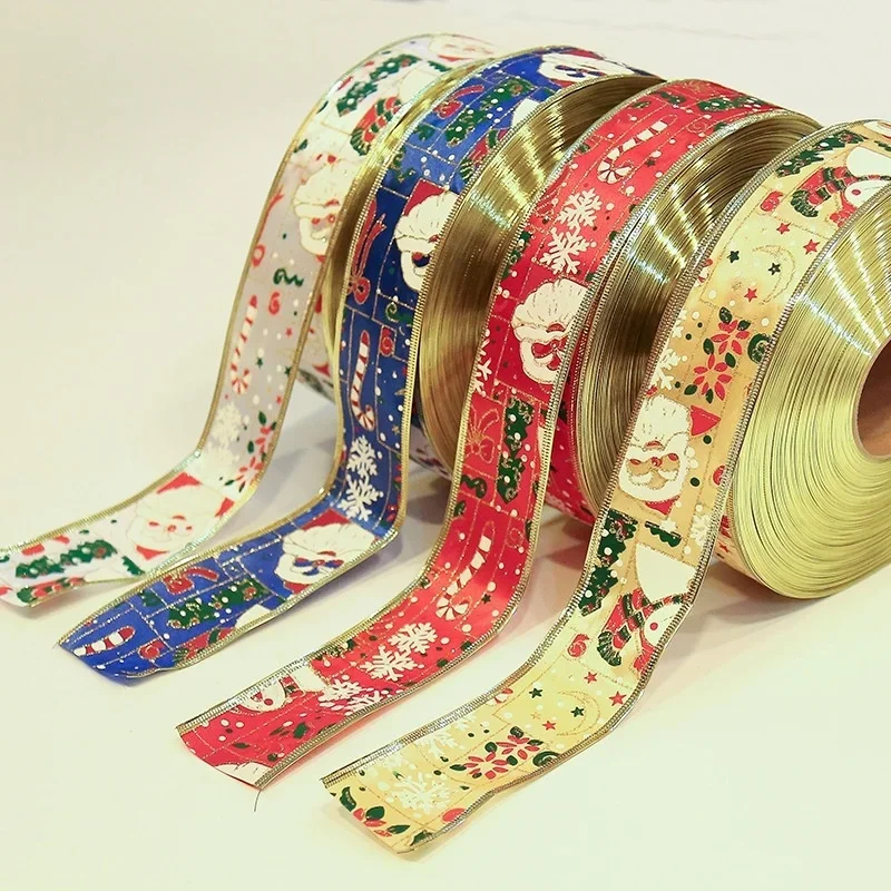 

4PCS/Christmas Decoration Ribbon Gift Box Decoration Ribbon Christmas Tree Decoration Ribbon Binding Tape