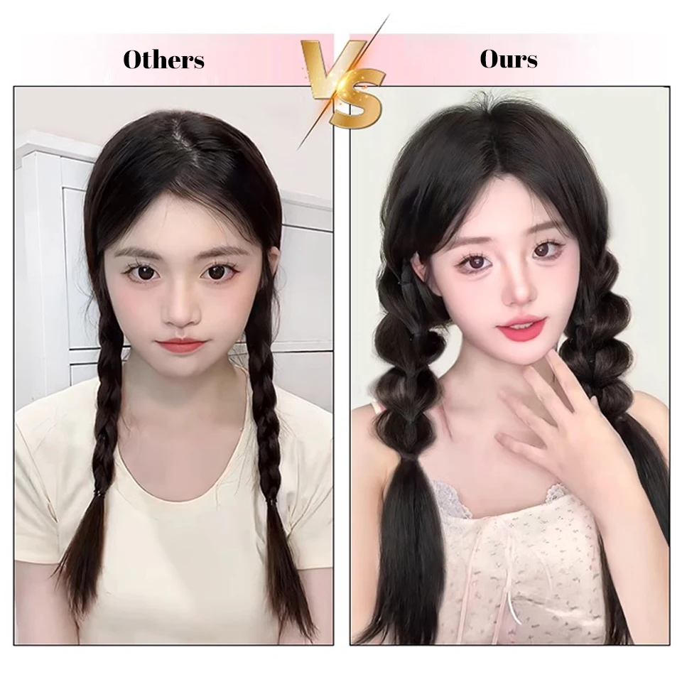 OLACARE Synthetic Ponytail Extensions Long Braids Pony Tail Heat Resistant Fiber for Women Brown Braid Hair Ponytail