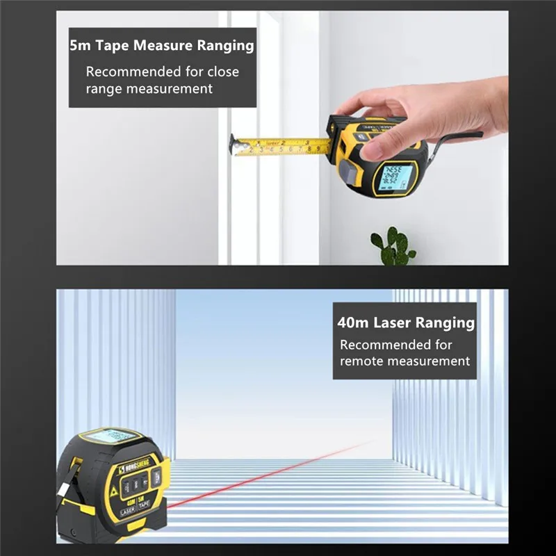Homemastertools 3 In 1 Infrared Laser Tape Measuring Instrument