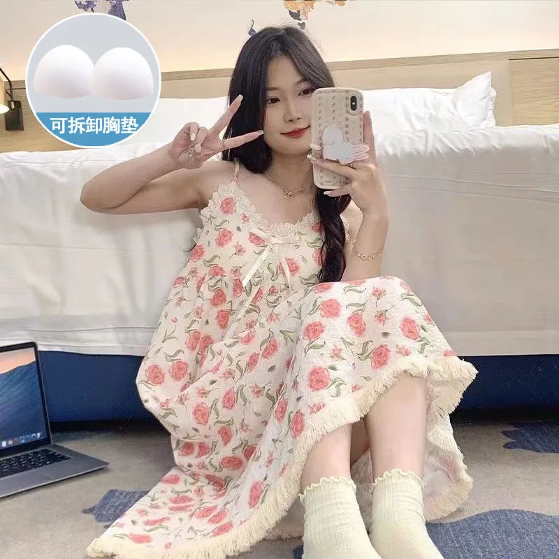 

New Sanrio Kawaii Anime Hello Kitty Summertime Pajama Set Cute Sweet Cartoon Pajamas Dress Loungewear Lovely Gifts for Girls