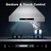 Tieasy 900CFM 30-inch Wall Mount Stainless Steel 3-Speed Fan Touch Screen LED Light Range Hood USGD2875 2