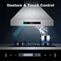 Tieasy 900CFM 30-inch Wall Mount Stainless Steel 3-Speed Fan Touch Screen LED Light Range Hood USGD2875 2