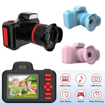 Fotocamera per bambini giocattoli Flash 1080P foto Video Mini fotocamera schermo da 2.0 pollici obiettivo lungo Zoom fotocamera digitale per bambini regali Festvial di compleanno