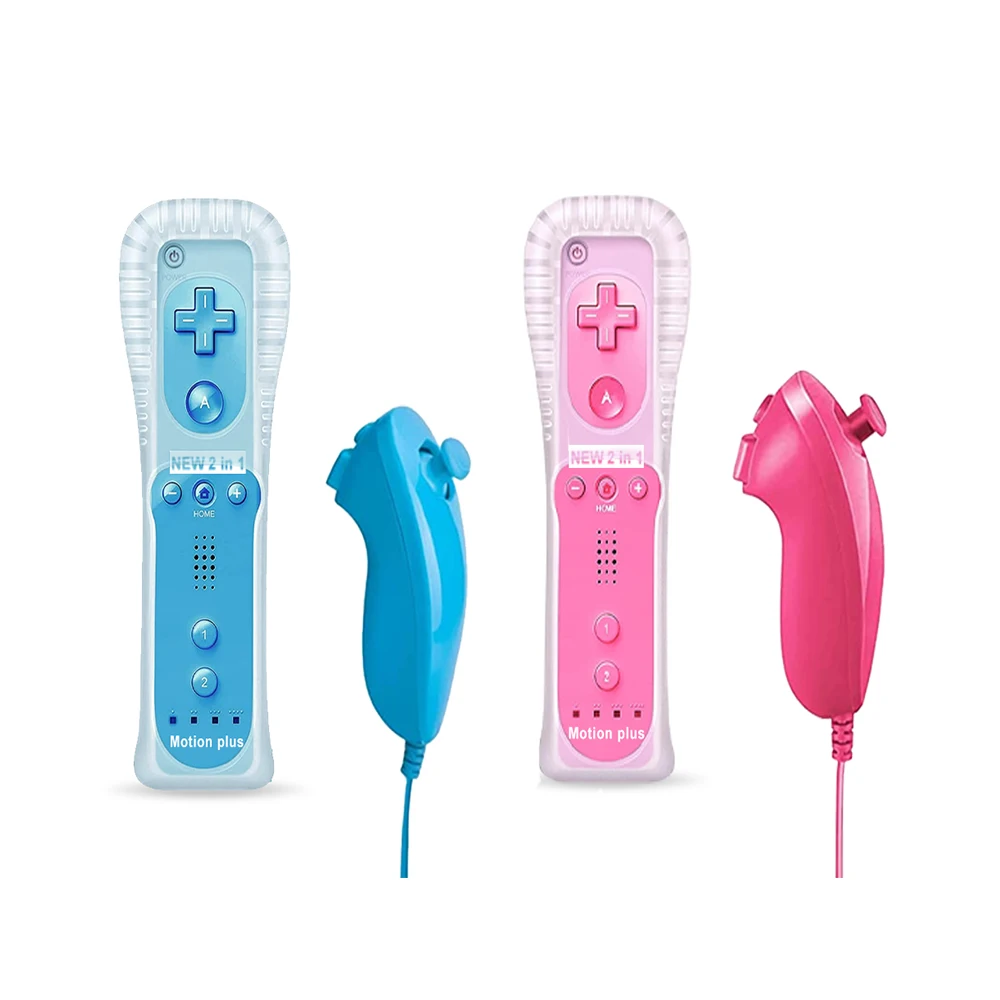 2PCS Remote Controller for Nunchuck Controller for Wii Console Wireless Gamepad with Motion Plus for Nintendo Wii Games Control2PCS Remote Controller for Nunchuck Controller for Wii Console Wireless Gamepad with Motion Plus for Nintendo Wii Games Control 