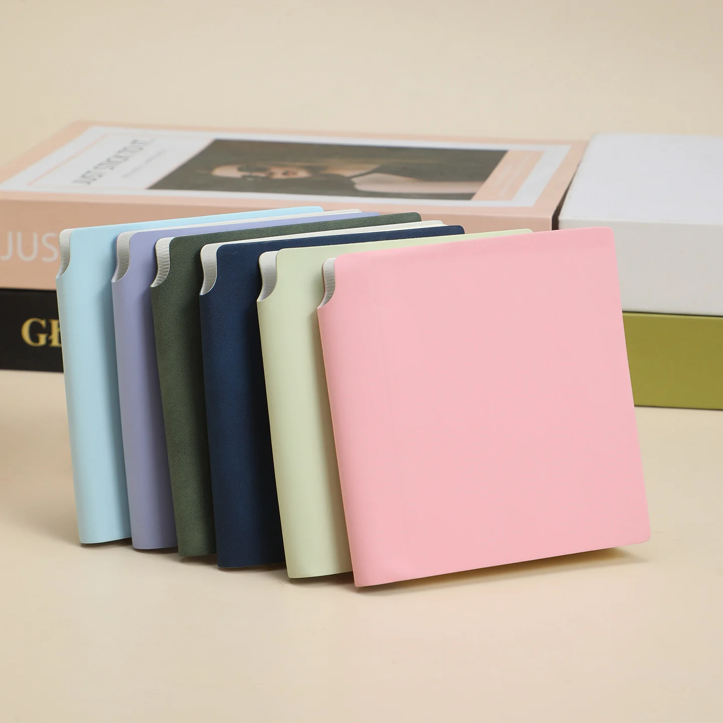 Set of 3 PU Leather Mini Pocket Journals – 196-Page Blank Notepads with Pen Holder