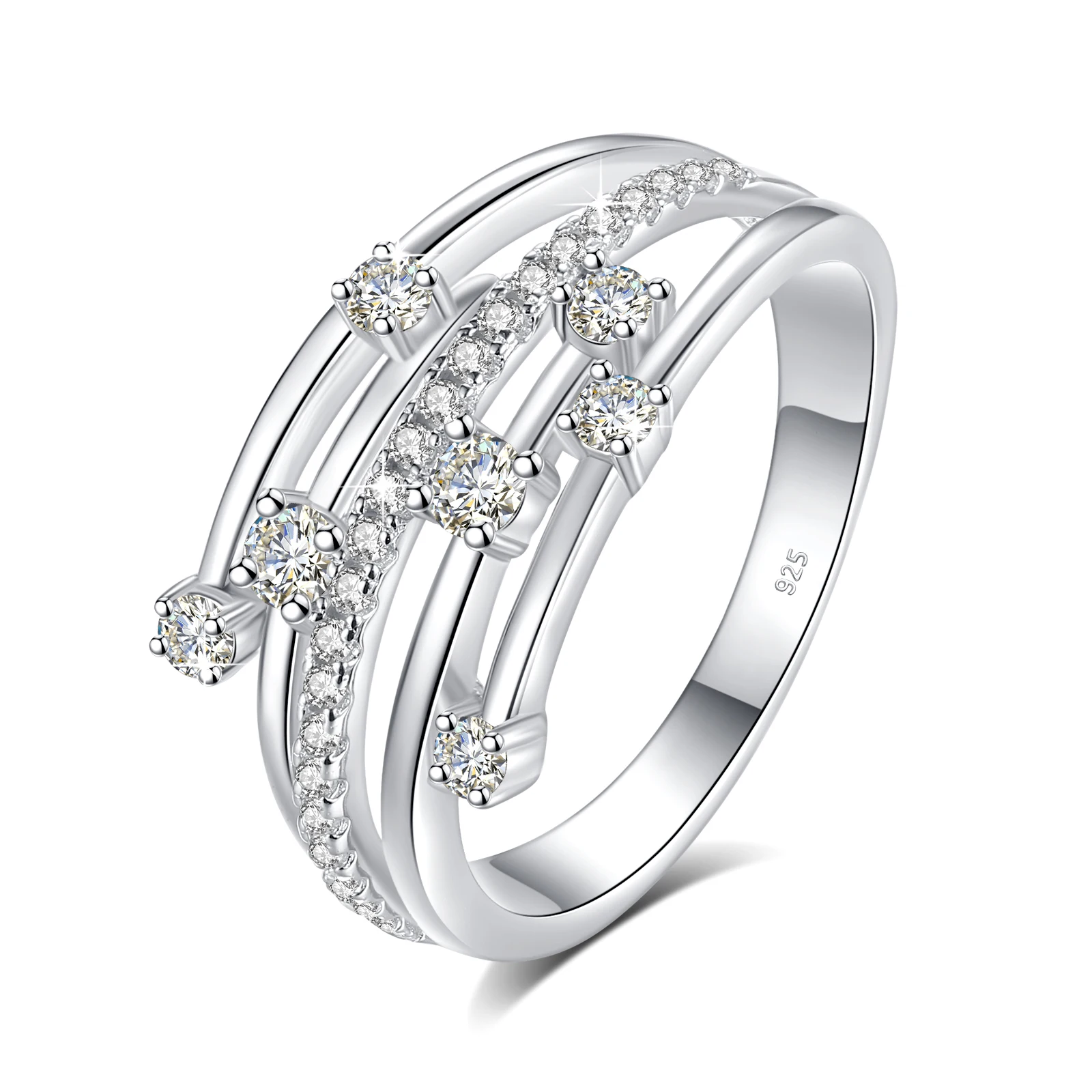 Moissanite Ring Solid 925 Silver Rings For Women Jewelry Engagement Gift