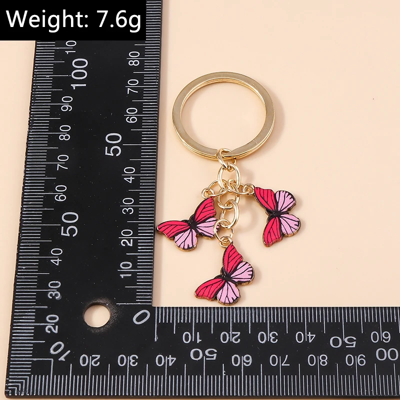 Cute Enamel Colorful Butterfly Keychain Women Girls Key Ring Pendant for Car Key Holder Handbag Charms DIY Jewelry Gifts - Image 6