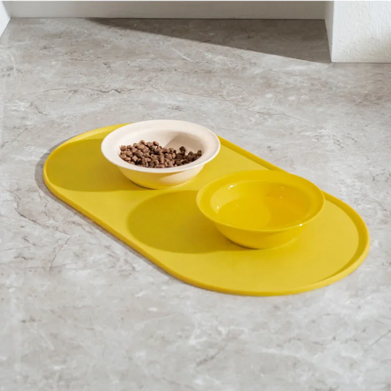 Tappetino per l'alimentazione dei gatti con design antiscivolo e impermeabile, compatibile con ciotole per gatti/cani, per famiglie con più animali domestici e proprietari di cani. - immagine 5