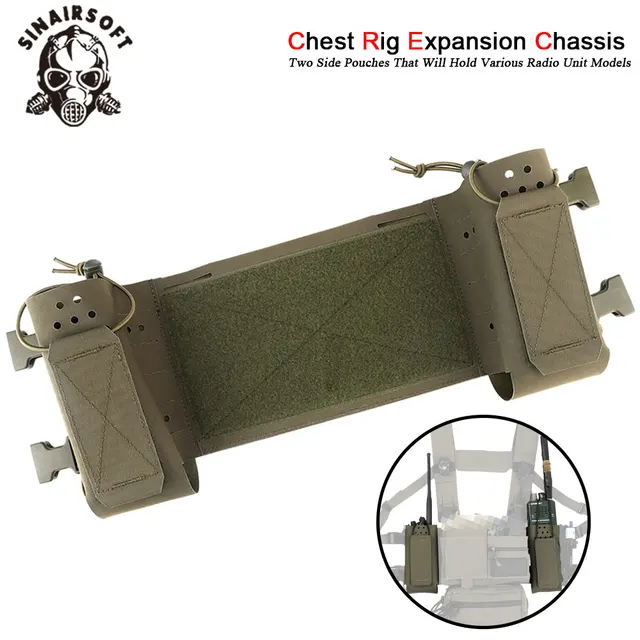 Tactical Expansion Chassis Low Profile With Molle Side Magazine Pouches For MK3 MK4 D3CRM Chest Rig Vest Upgrade Accessories