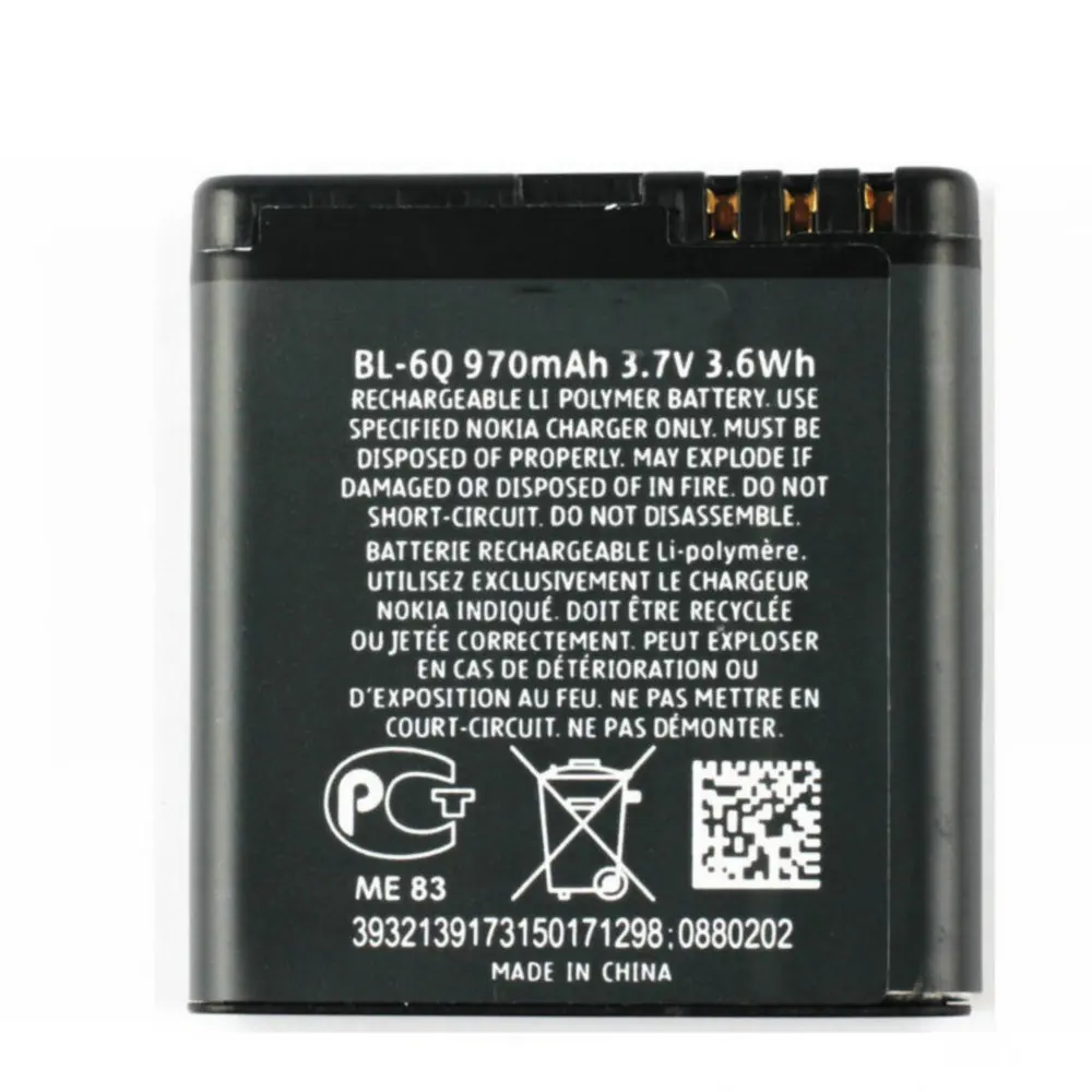 Bl-6Q Batteria 970Mah Per Nokia 6700 Classic 6700C E51I N82 N81 E51 Batterie Per Cellulari