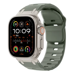 Sport Silicone Strap - Premium Stainless Steel Buckle Bracelet - 42 44 45 49 S10 - 46mm (Mint)