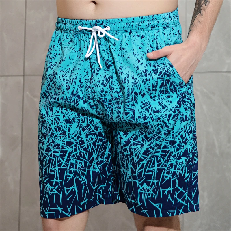 

Шорты мужские в стиле Харадзюку, уличная спортивная одежда для отдыха и спортзала, с абстрактным рисунком линий, плавки с 3D принтом
