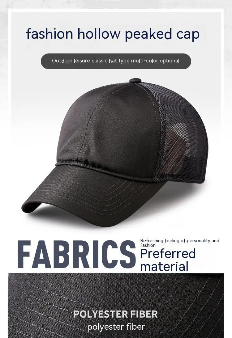 Oversize Big Head Man Plus Size Baseball Cap Spring Summer Thin Fabric Mesh Sun Hat Male Snapback M 55-59cm L 60-64cm