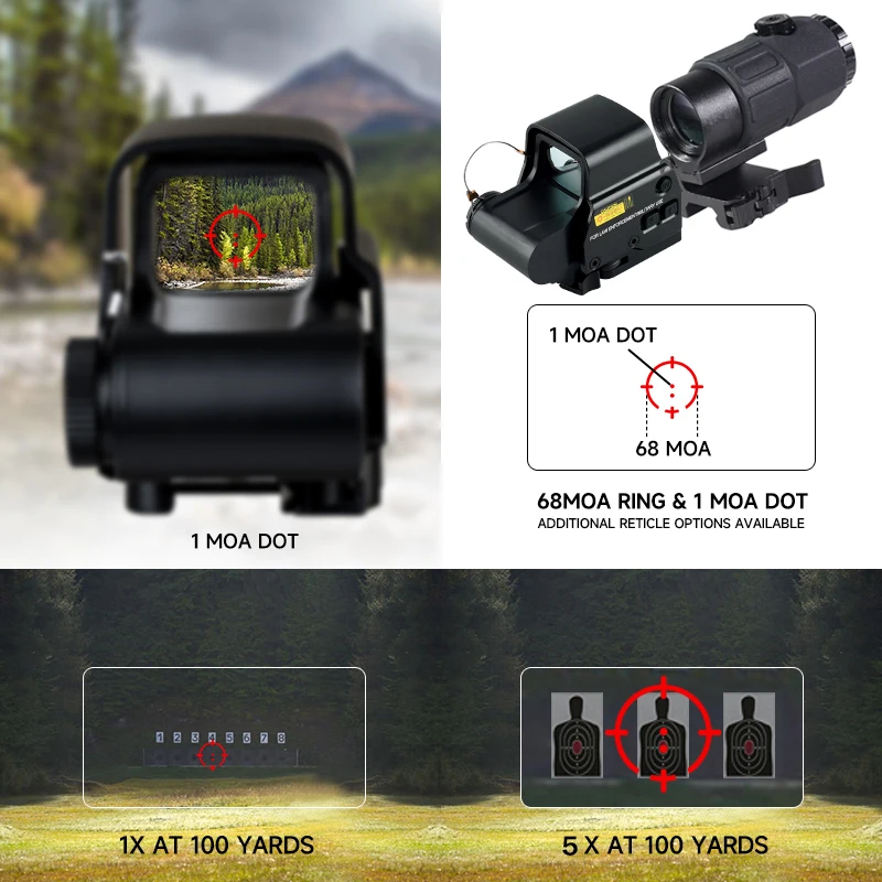 558 Red Dot Sight Holographic Collimator 5X Magnifier for 558 556 553 551 Sights Hunting Gear Accessories