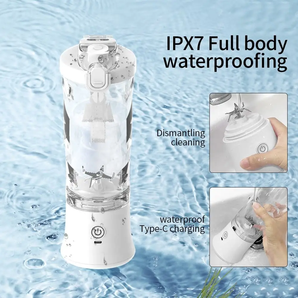 Portable Juicer Blender IPX7 Wireless Fruit Juicer USB Rechargeable 600ml Large Capacity Juice Cup for Sports 5