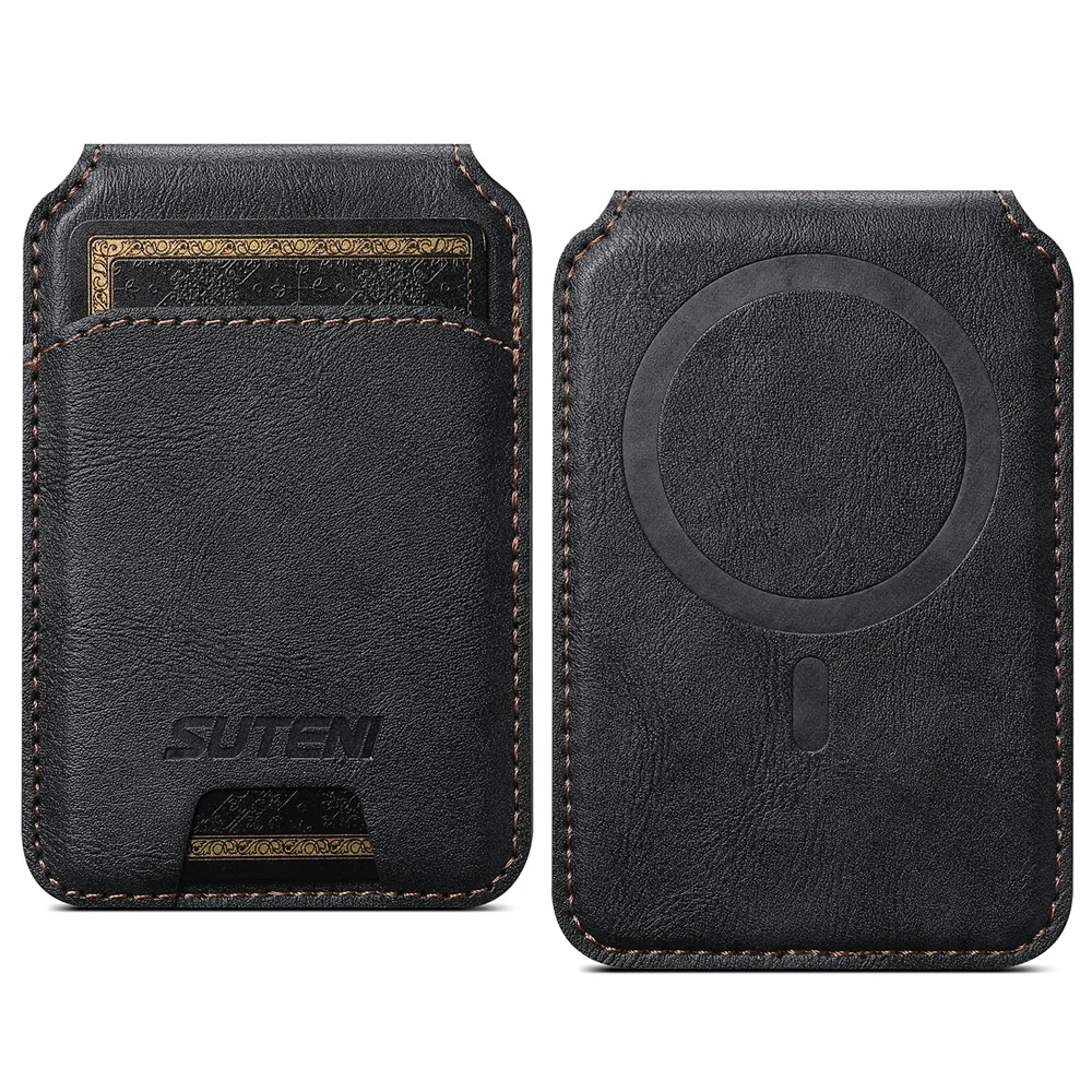 Elegant Magnetic Leather Wallet with Flip Slot Card Holder