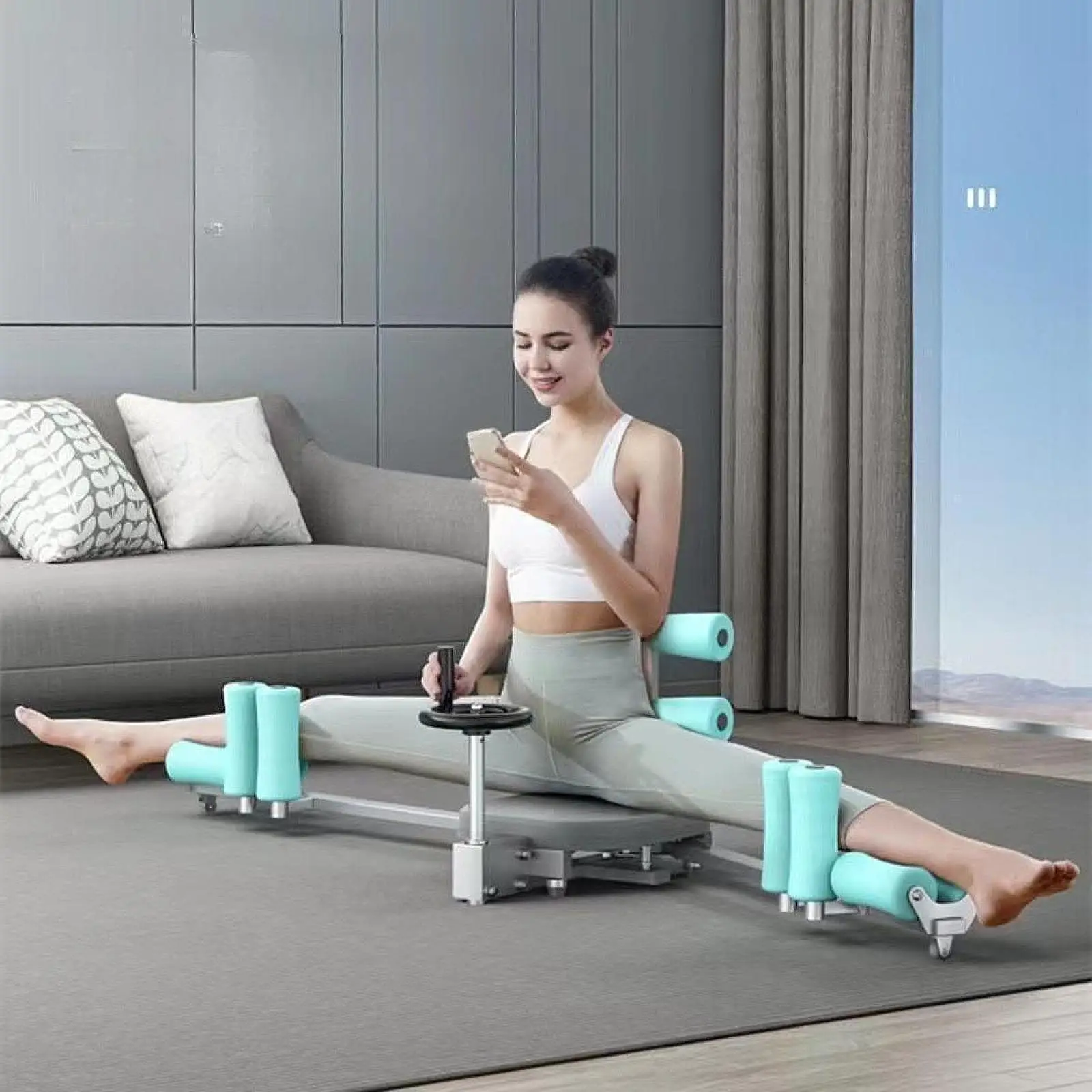 Leg Stretcher Leg Ligament Stretching Device Fitness Gymnastics Horizontal Press for Mma Yoga Cheerleading Dance