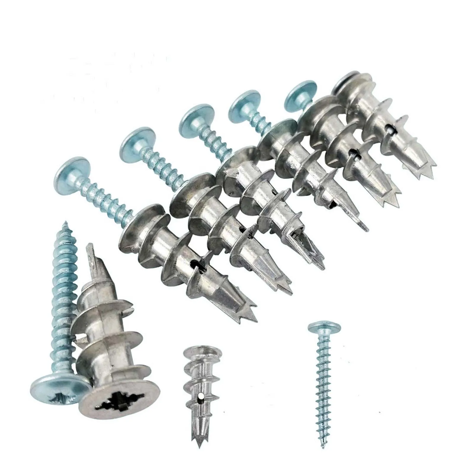 10/25/35Set Zinc Self Drilling Drywall Anchors and Screws Metal Wall Anchors for Drywall Heavy Duty drywall anchor kit self tapping screws drywall anchor hollow wall anchor set steel wall anchor