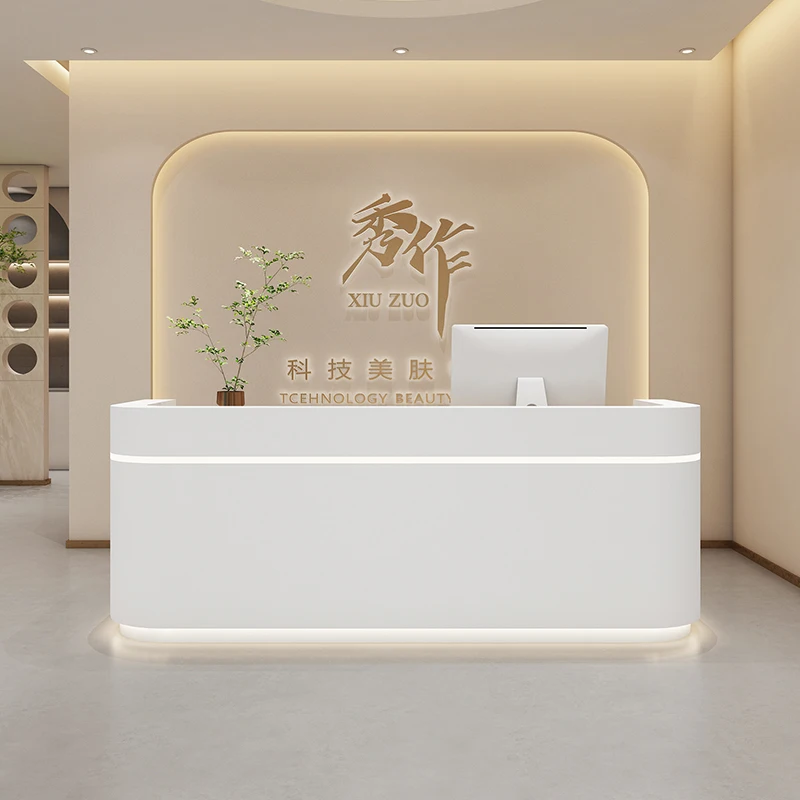 Simple Luxury Barbershop Reception Desk Modern Advisory Register Lectern Reception Desk Information Recepcja Modern Furniture