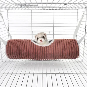 Hamster Cage Hammock Ferret Hide Tunnel Warm Rat Small Animals Play Tube Swing Sleeping Hanging Bed Nest Hideaway Toy 3