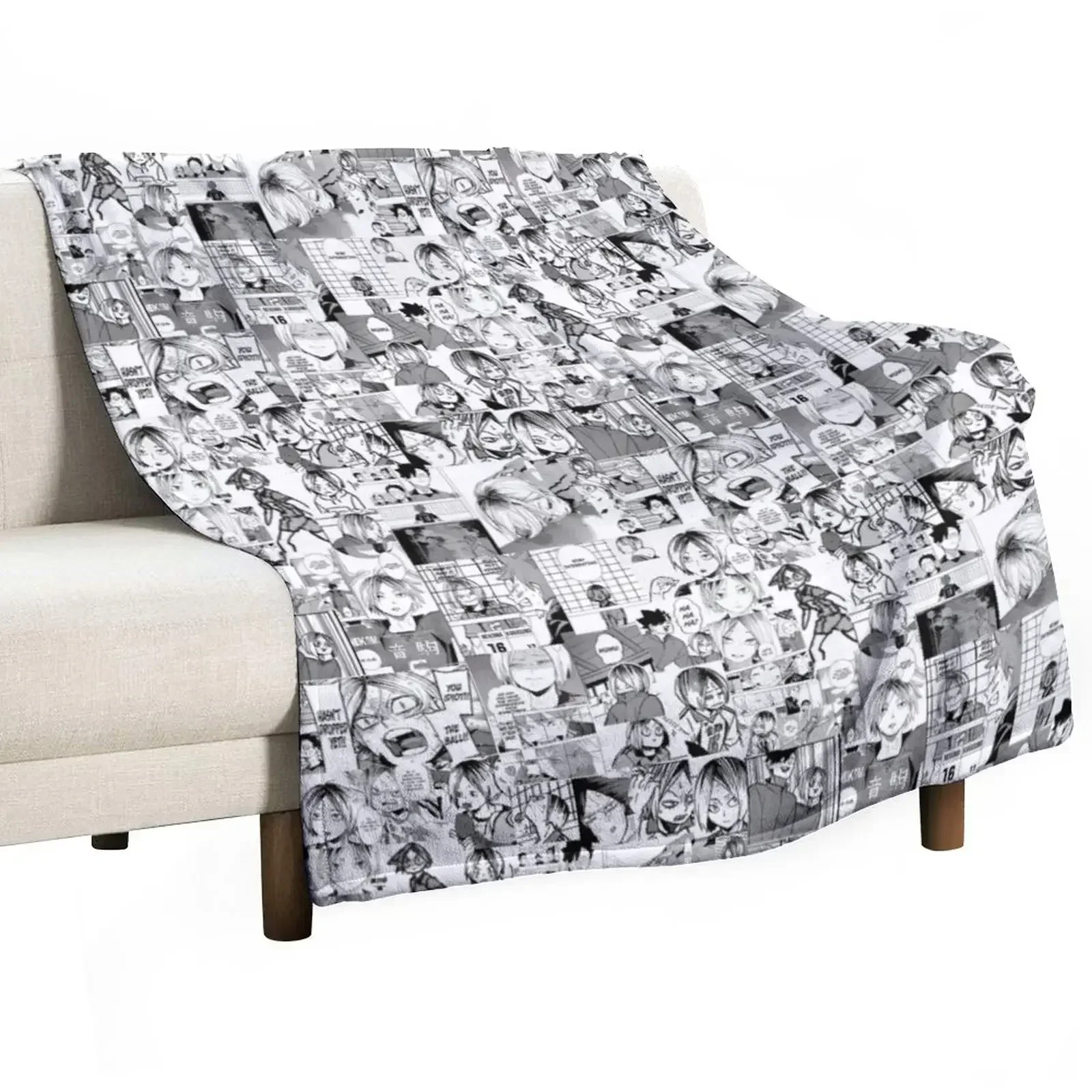 

kenma kozume Manga collage Throw Blanket Beautifuls Comforter Bed Fashionable Blankets