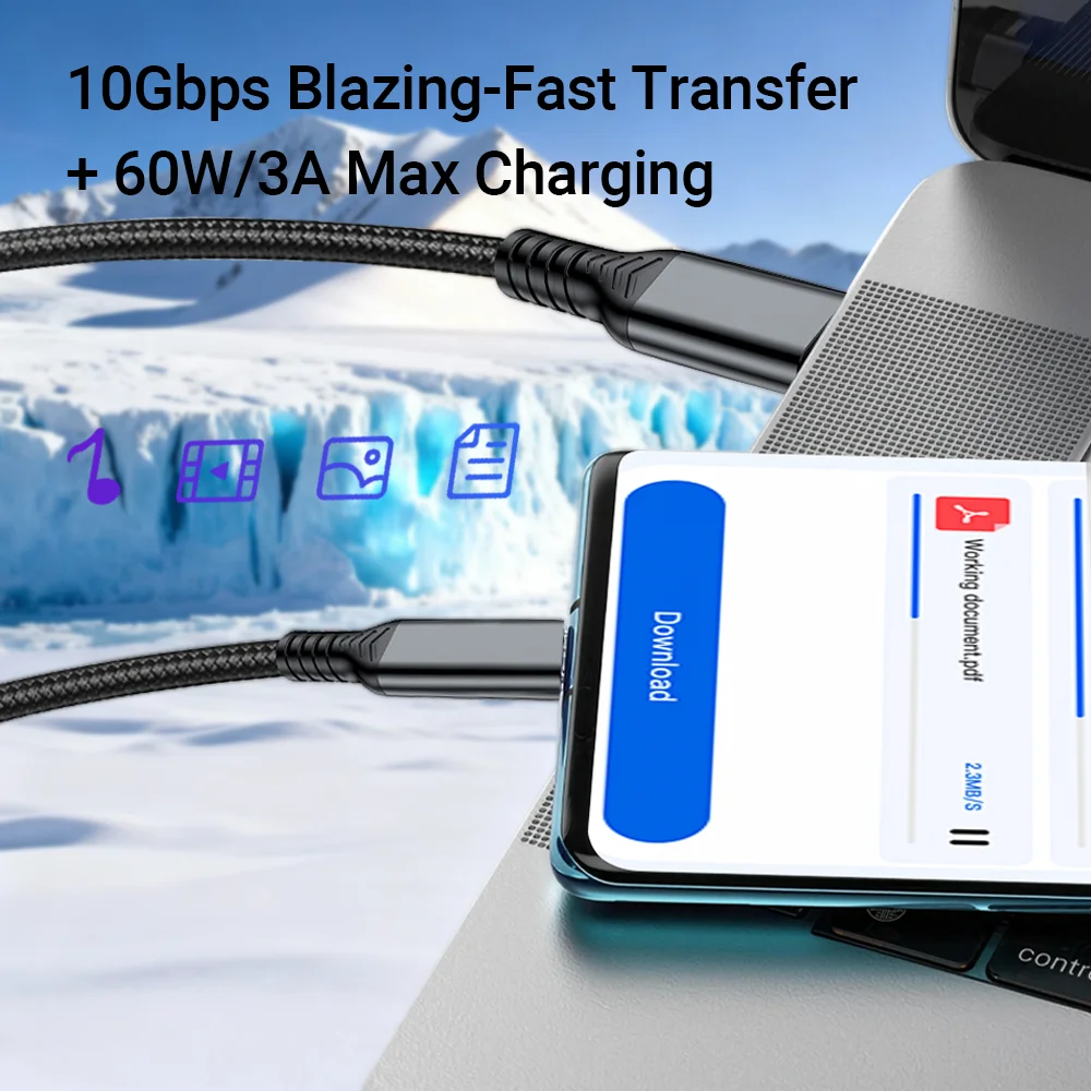 High-Speed Braided USB Type-C Charging & Data Cable