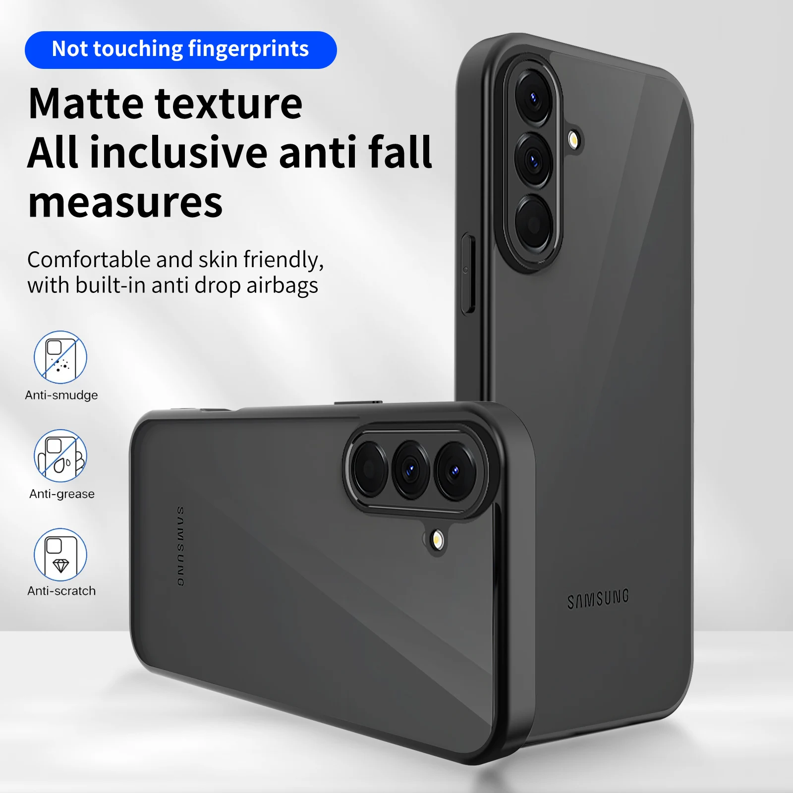 Luxury Matte Transparent Shockproof Phone Case Cover