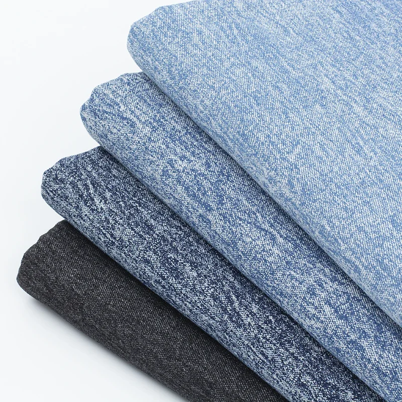 Cotton Washed Denim Fabric After Washed Thick Sewing Dress Pants Blazer Sewing Jacquard Jeans Textile Comfortable Wear-Resistant