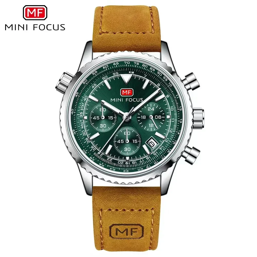 MINI-FOCUS-Men-Leather-Strap-Waterproof-Multifunction-Wristwatches-with ...