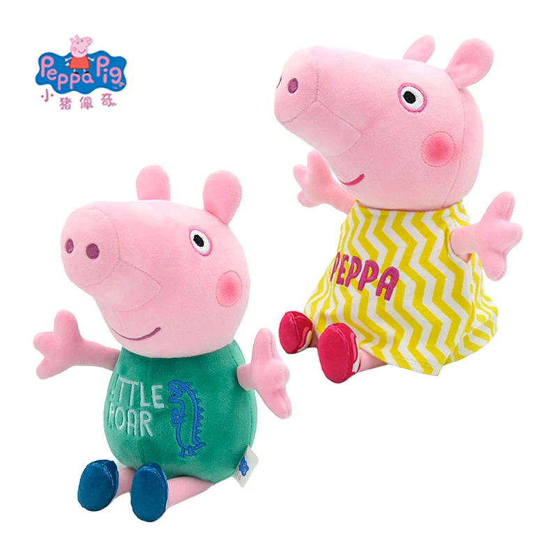 Peppa Pig Family Dolls Lettering Ricamo George 30Cm Peluche Peluche Pp Cotone Bambini Compleanno Regali Di Natale Giocattoli