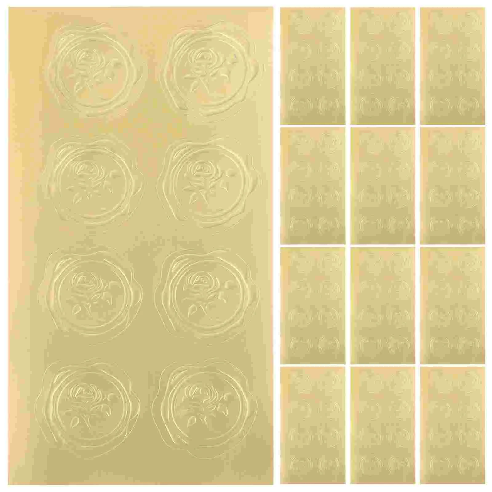 20 Sheets Self-adhesive Sealing Label Stickers Relief Designed Stickers Envelope Seal Stickers