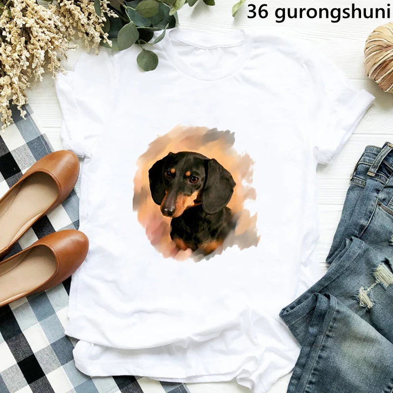 Frieden Liebe Border Collie/Cockerspaniel/Shih Tzu/Bernese/Pyrenäen Druck T-shirt Frauen Lustige Regenbogen Leopard T shirt Mädchen T-Shirt – Detail 40
