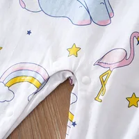Spring And Autumn Boys And Girls Cute Cartoon Rainbow Elephant Print Cotton Comfortable Long Sleeve Baby Bodysuit 6