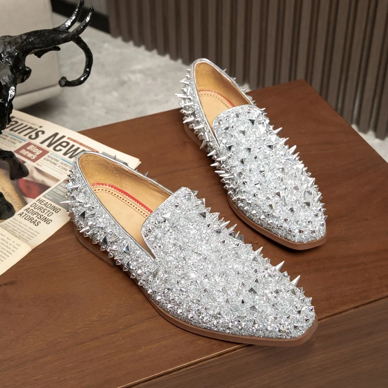 Wedding Shoes Flat Silver Prom Shoes Prom Shoes Silver Loafers