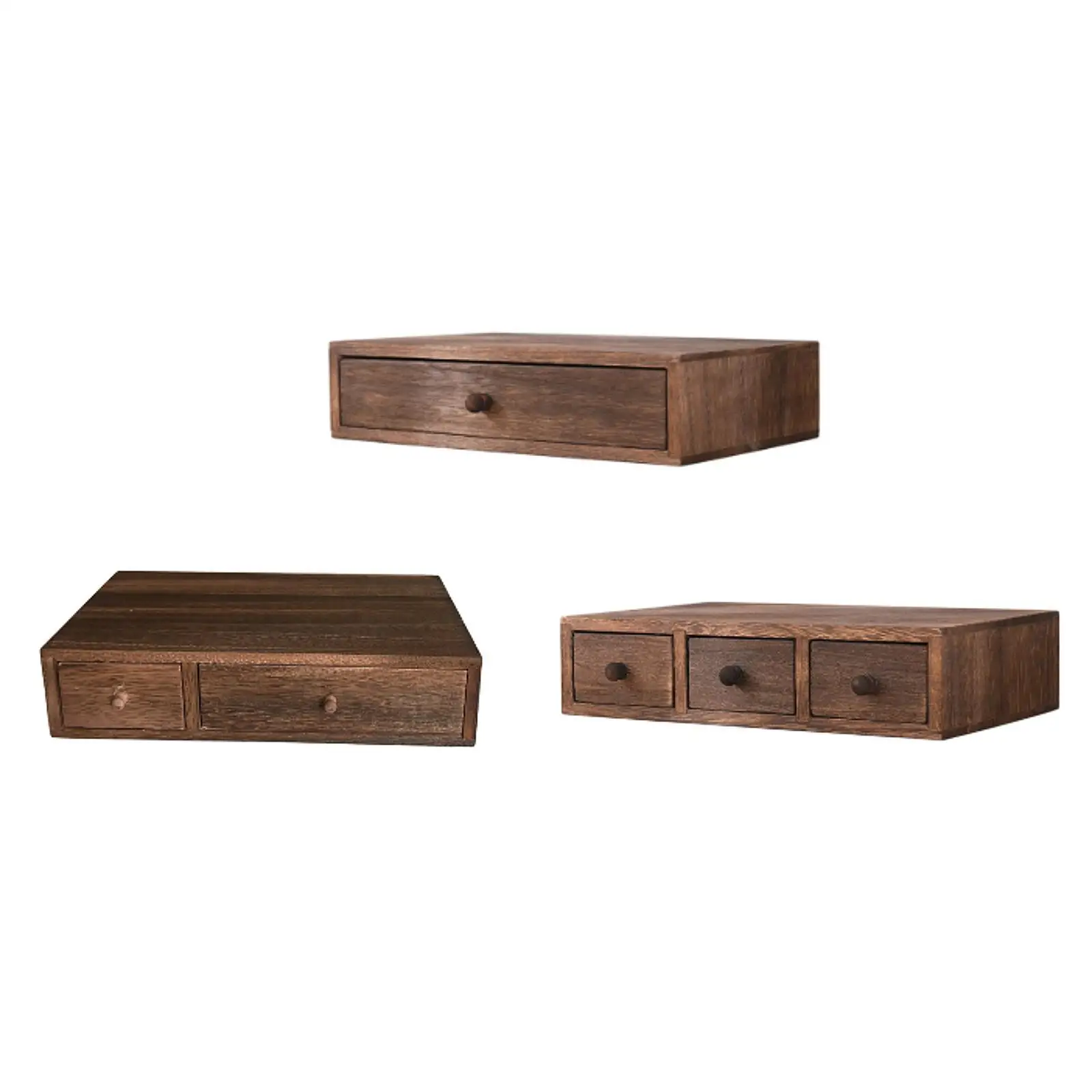 Wood Desktop Organizer Office Supplies Organizer with Drawer Versatile Cosmetic