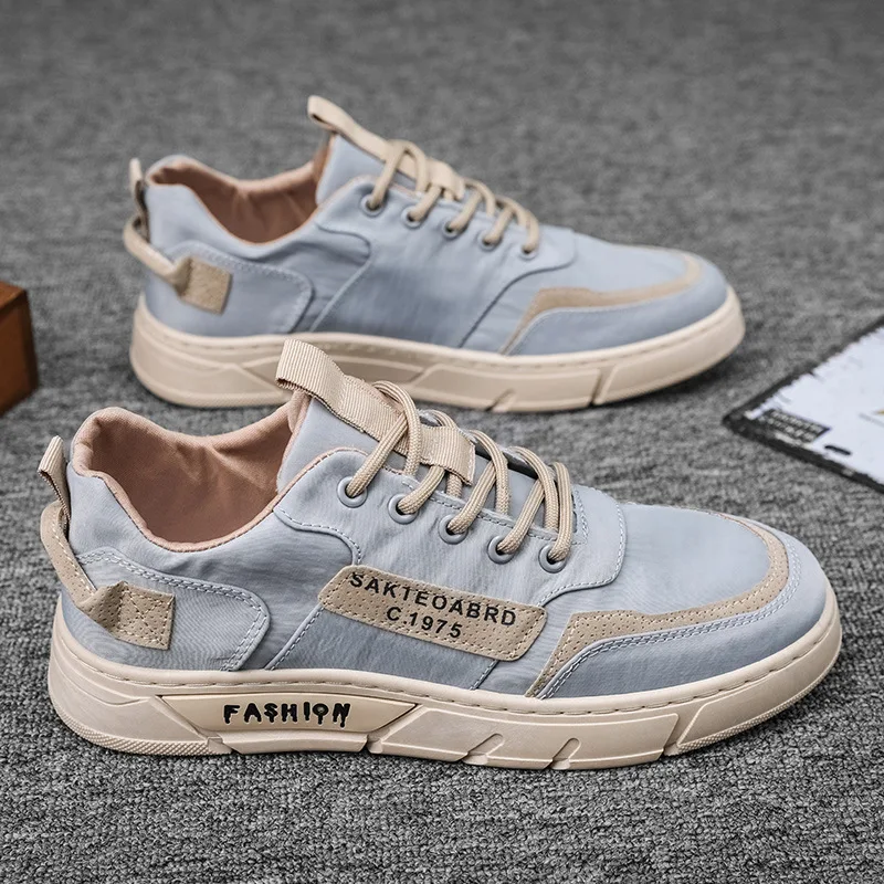 2024 Summer New Breathable Men Shoes Casual Canvas Sneakers Casual Black Men Shoes Fashionable Khaki Casual Shoes Sneakers Men